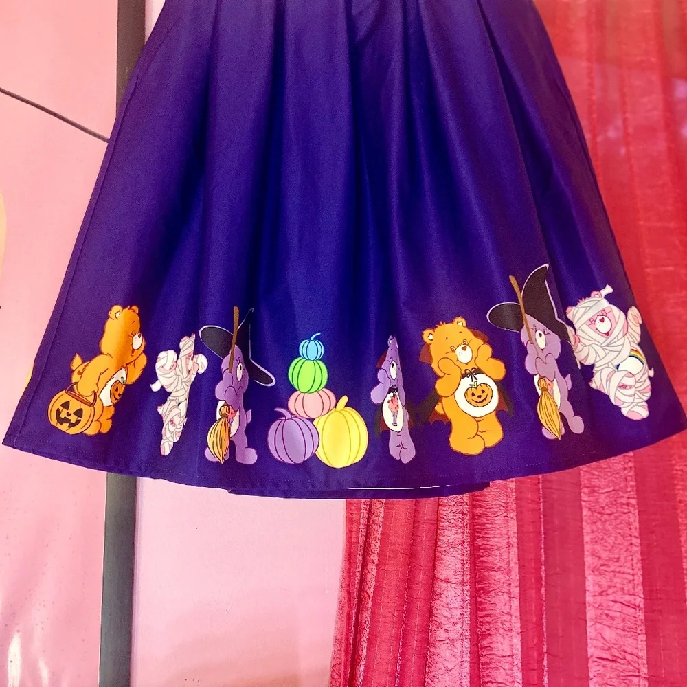 Unique Vintage Halloween CareBear Skirt Purple Mid-Length Women’s Medium - Picture 2 of 8